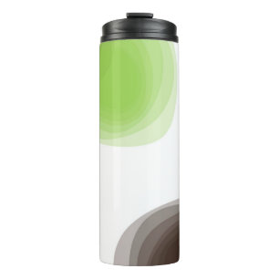 Green, modern, simple, flower abstract graphic thermal tumbler