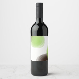 Green, modern, simple, flower abstract graphic wine label