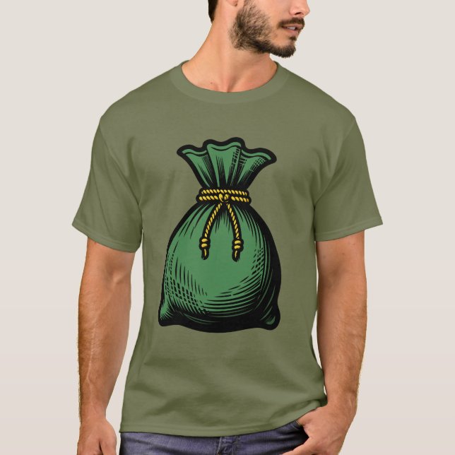 Green Money Bag T-Shirt (Front)