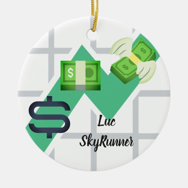 Green Money | Financial Ceramic Tree Decoration (Front)