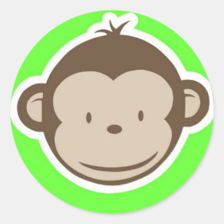 Green Monkey Classic Round Sticker