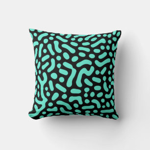 Green Monochromatic Geometric Shapes Cushion