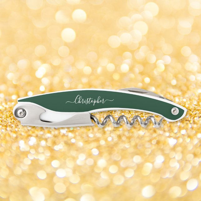 Green Monogram Beer Wine Corkscrew Bottle Opener (Green Monogram Beer Wine Corkscrew Bottle Opener)