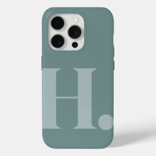 Green Monogram Letter Basic Colour Minimalist Styl iPhone 15 Pro Case