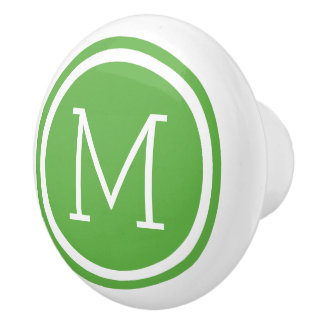 Green Monogram Personalised Drawer Knob