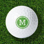 Green Monogram Personalised Golf Balls<br><div class="desc">Tee off in style with our custom golf balls, personalised with a bold minimalist monogram initial in a modern circle frame. Choose from a wide selection of colours to create a design that’s uniquely yours. Perfect for gifting, these golf balls make a thoughtful and practical present for Christmas, Father’s Day,...</div>