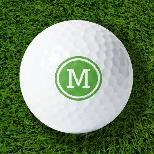 Green Monogram Personalised Golf Balls