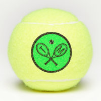 Green Monogrammed Initial Crossed Rackets