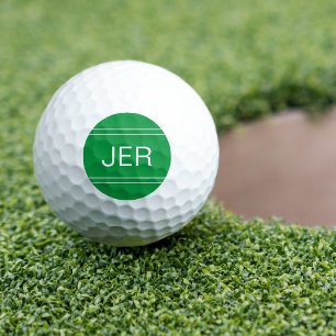 Green Monogrammed Initial Personalised Golfer Golf Balls