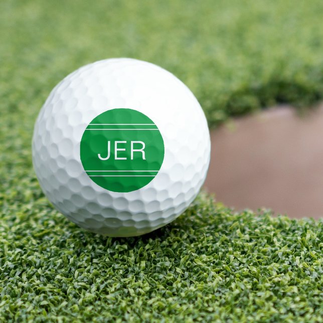 Green Monogrammed Initial Personalised Golfer Golf Balls (Creator Uploaded)