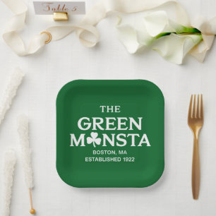 Green Monsta Boston Green Monstah Baseball Gift Paper Plate