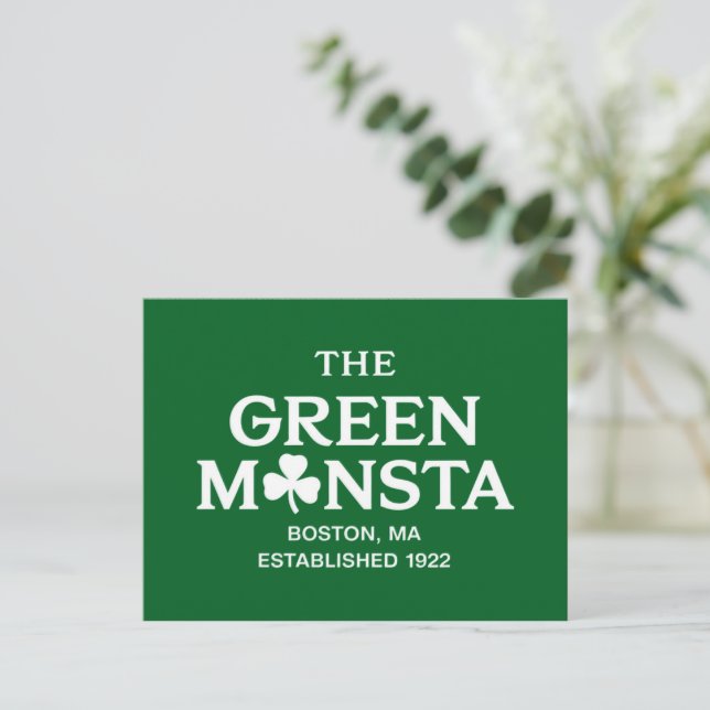 Green Monsta Boston Green Monstah Baseball Gift  Postcard (Standing Front)
