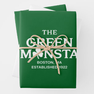 Green Monsta Boston Green Monstah Baseball Gift Wrapping Paper Sheet