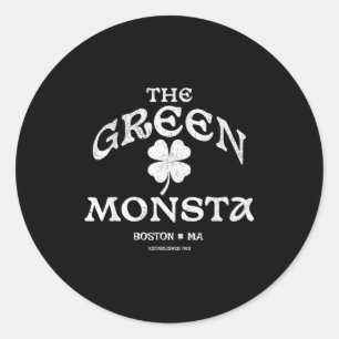 Green Monsta Funny Boston M New England Srts Gift Classic Round Sticker