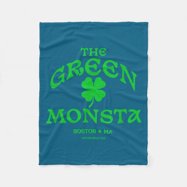 Green Monsta Funny Boston M New England Srts Gift  Fleece Blanket (Front)