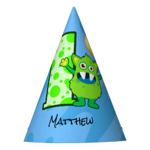 Green Monster 1st Birthday Party Hat