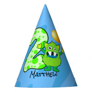 Green Monster 2nd Birthday Party Hat