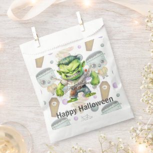 Green Monster Casket Mummy Happy Halloween Favour Bags