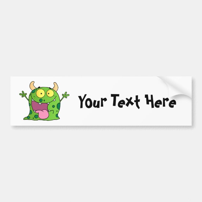 Green Monster (customisable) Bumper Sticker (Front)