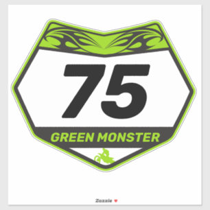 GREEN MONSTER dirtbike numberplate Vinyl Sticker