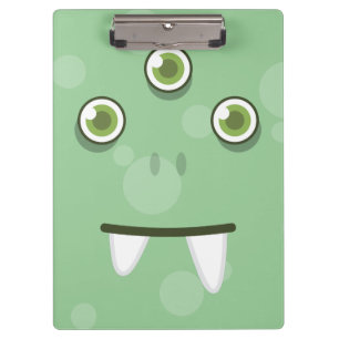 Green Monster Face Clip Board