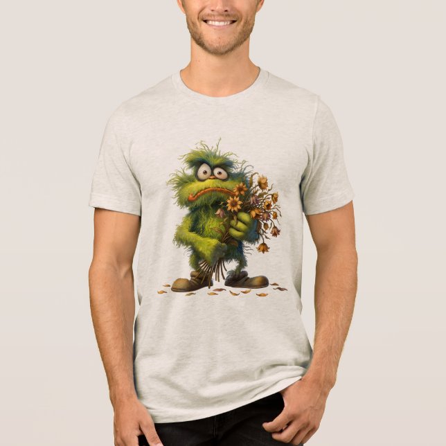 Green Monster Flower Tri-Blend Shirt (Front)