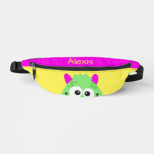 Green Monster Hot Pink Personal Kid's Fanny Pack