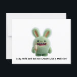 Green Monster Ice Cream Postcard<br><div class="desc">Send a sweet note with this playful green monster enjoying an ice cream cone—perfect for fun greetings.</div>