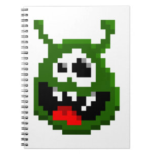 Green Monster - Pixel Art Spiral Notebook