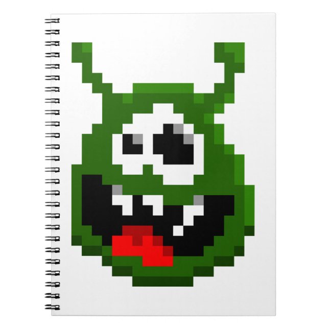 Green Monster - Pixel Art Spiral Notebook (Front)