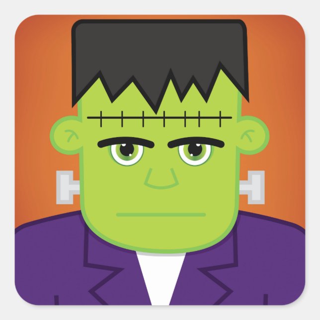 Green monster square sticker (Front)