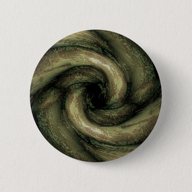 Green monster tentacles 6 cm round badge (Front)