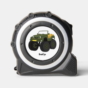 Green monster truck cartoon illustration 1