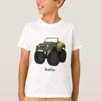 Green monster truck cartoon illustration