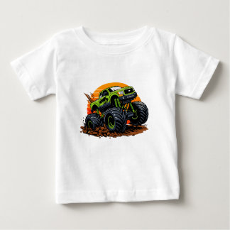 Green Monster Truck Off-Road Racing Illustration Baby T-Shirt