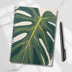 Green Monstera Leaf Botanical Plant Watercolor Notebook