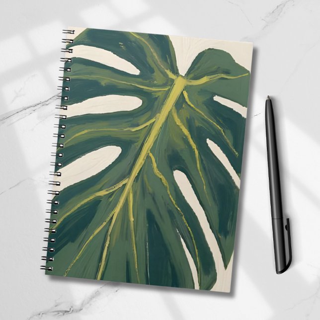 Green Monstera Leaf Botanical Plant Watercolor Notebook (Creator Uploaded)
