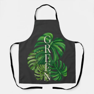 Green Monstera Leaves Apron