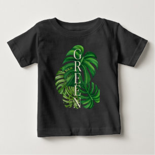 Green Monstera Leaves Baby T-Shirt