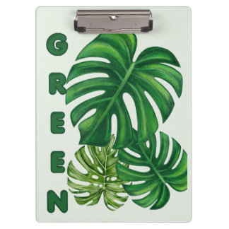 Green Monstera Leaves Clipboard