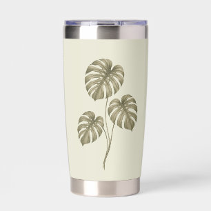 Green Monstera Leaves Thermal Tumbler