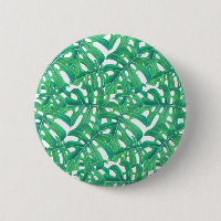Green monstera tropical leaves pattern  on white b