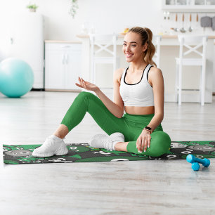 green monsters yoga mat