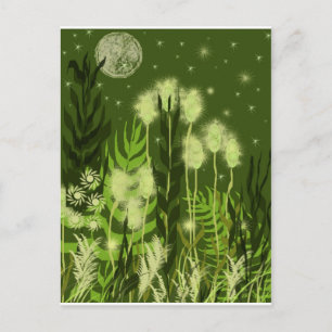 Green Moon Fantasy Postcard