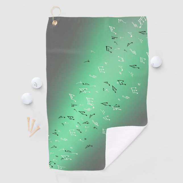 Green Moon Musical Notes Golf Towel (InSitu)