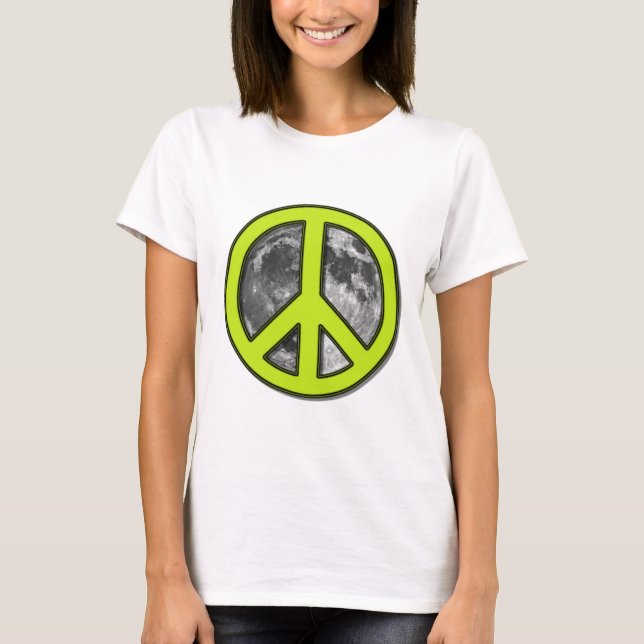 Green Moon Peace Sign - T-Shirt (Front)