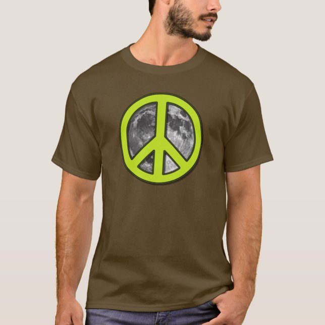 Green Moon Peace Sign - T-Shirt (Front)