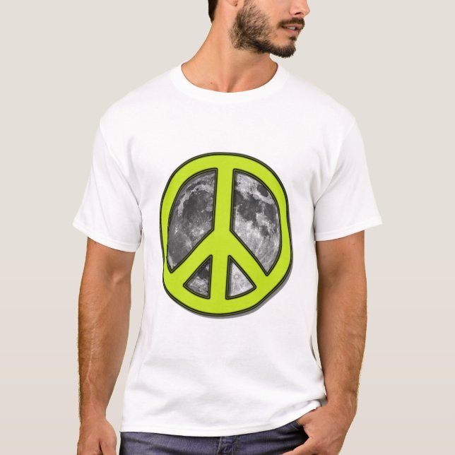 Green Moon Peace Sign T-Shirt (Front)
