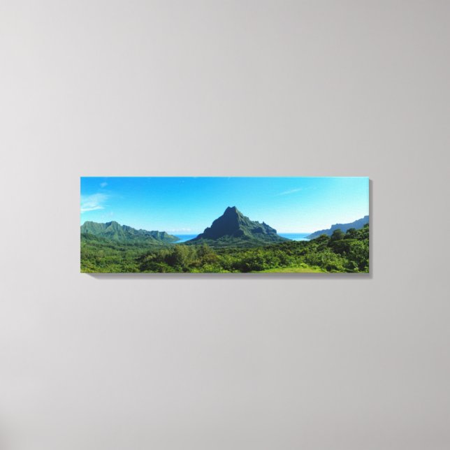 Green Moorea island in panorama Canvas Print (Front)