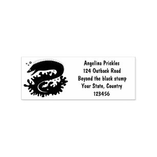 Green moray eel funny cartoon illustration rubber stamp